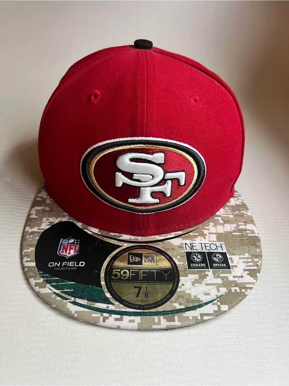 New Era 59Fifty San Francisco 49ers Fitted Hat Red Camo 7 1/8 NWT